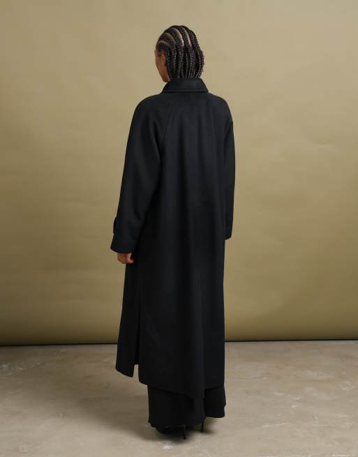 Vintage size XL Aquascutum double breasted overcoat in black, 6 of 7