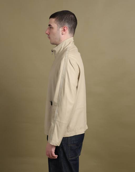 Vintage size XL Armani Collezioni leather biker jacket in beige, 4 of 7