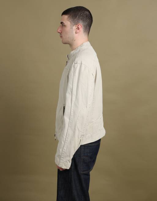 Vintage size XL Armani Exchange racer jacket in beige, 5 of 7