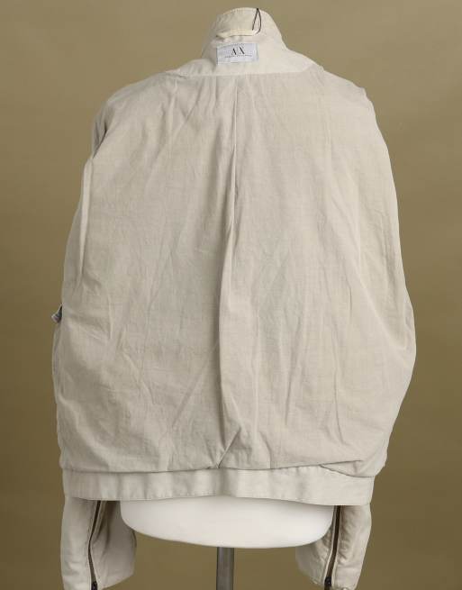 Vintage size XL Armani Exchange racer jacket in beige, 7 of 7