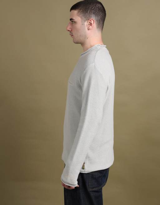 Vintage size XL Armani Jeans fisherman neck jumper in beige, 5 of 7