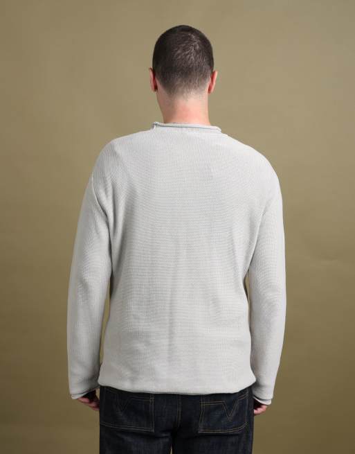 Vintage size XL Armani Jeans fisherman neck jumper in beige, 6 of 7
