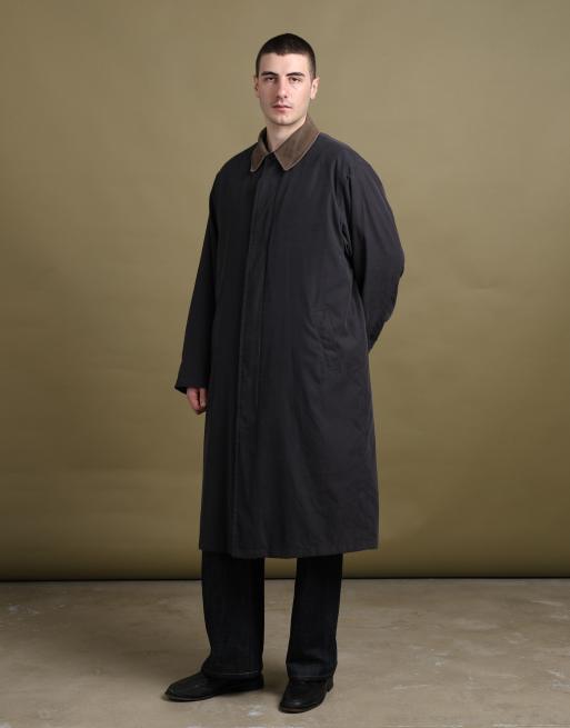 Vintage size XL Balmain overcoat in charcoal grey, 4 of 7