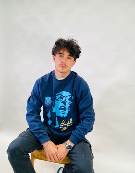 Vintage Size XL Buddy Holly Story Sweatshirt in Blue - view 1