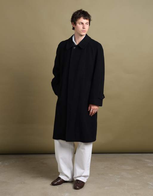 Vintage size XL Burberry overcoat in navy, 4 of 7