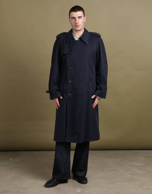 Vintage size XL Burberry's double breasted trench coat in navy, 3 of 7