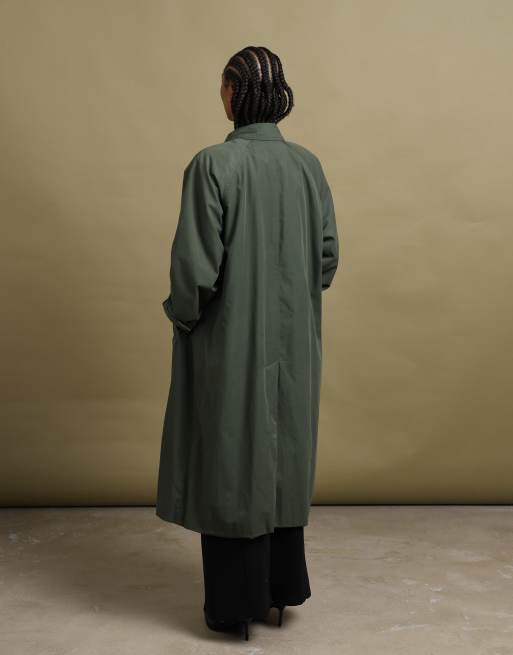 Vintage size XL Burberrys single breasted trench coat in dark green, 6 of 7