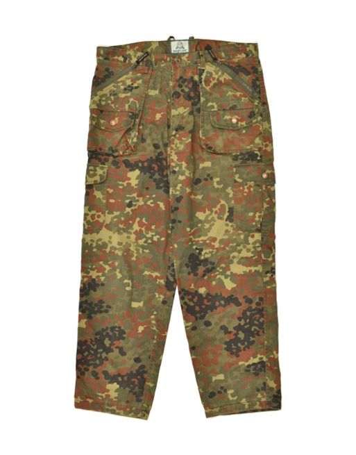 hooded Size XL Camouflage Tapered Cargo Trousers in Green
