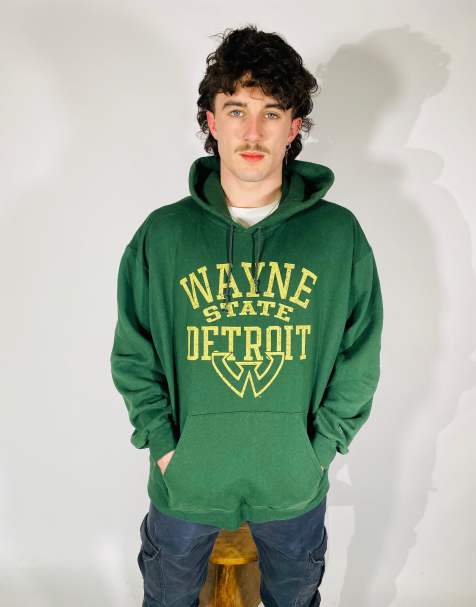 Vintage Size XL Champion Detroit USA Hoodie In Green - view 1