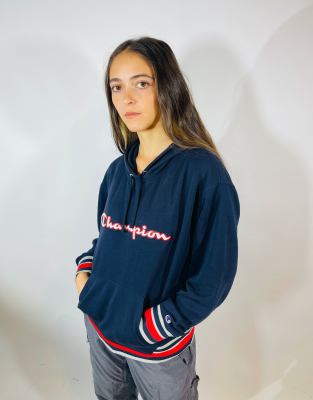 Vintage size xl champion hoodie in navy