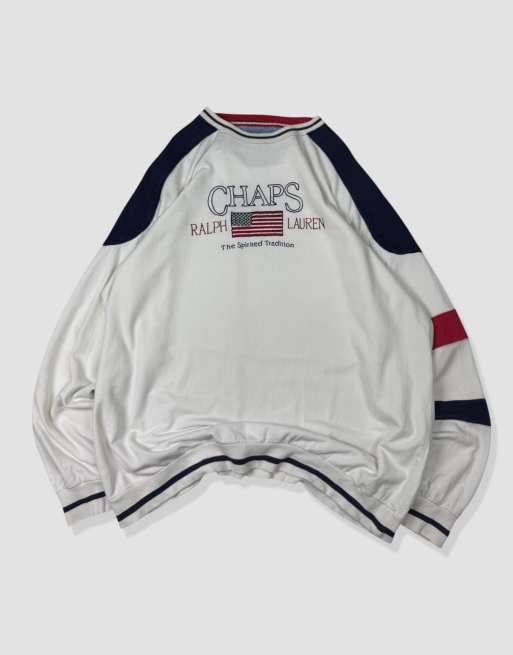 Vintage Size XL Chaps Ralph Lauren Sweatshirt in White