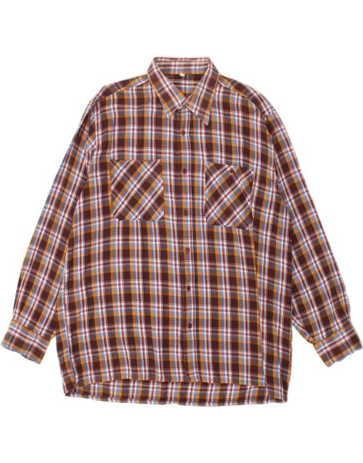 Vintage Size XL Check Flannel Shirt in Burgundy