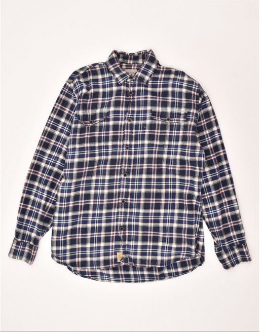 Vintage Size XL Check Flannel Shirt in Navy Blue