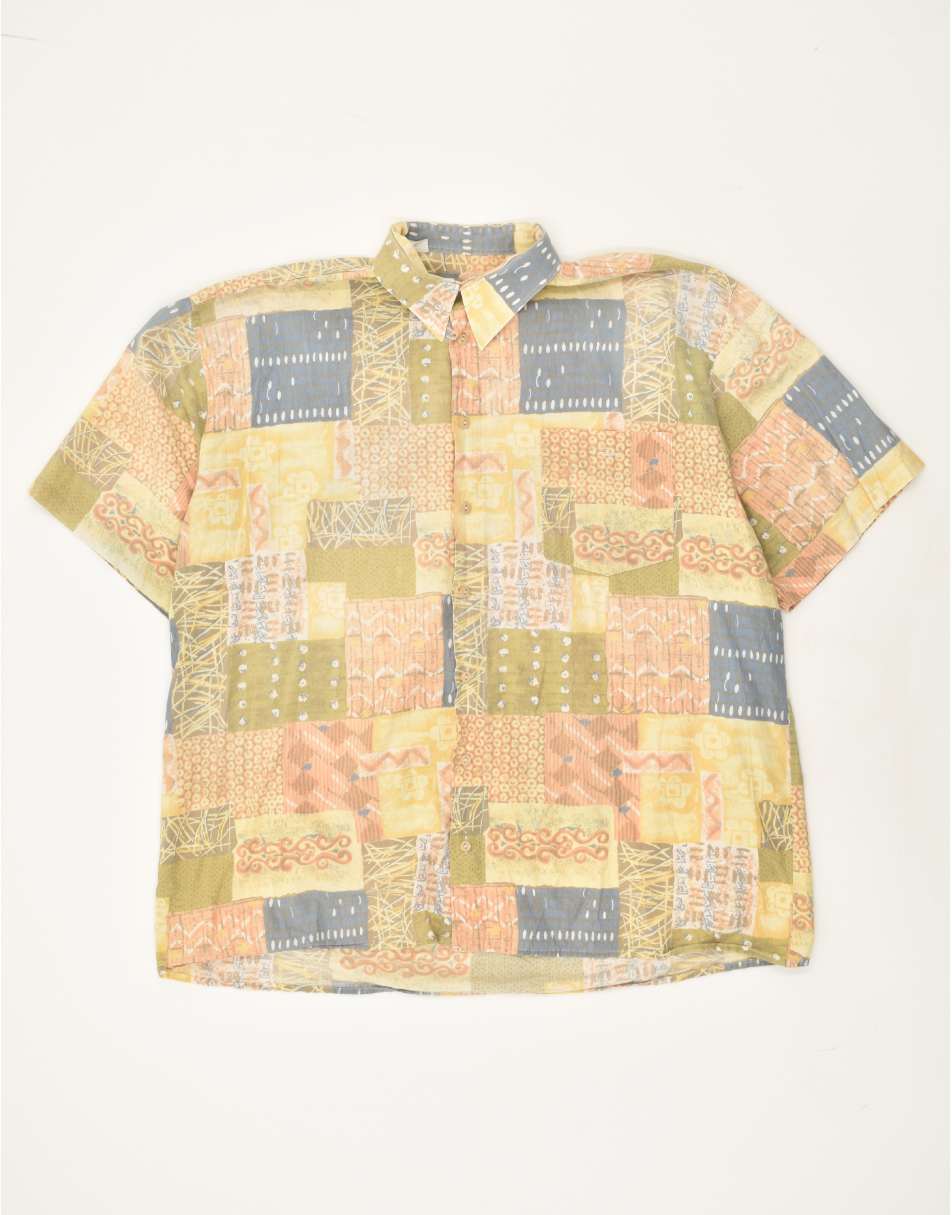Vintage Size XL Check Short Sleeve Shirt in Yellow
