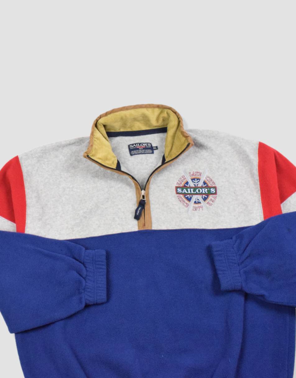 Vintage size XL colour block 1/4 zip fleece 0