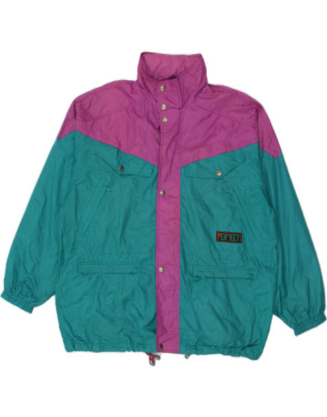 Vintage Size XL Colourblock Hooded Windbreaker Jacket in Blue - view 1