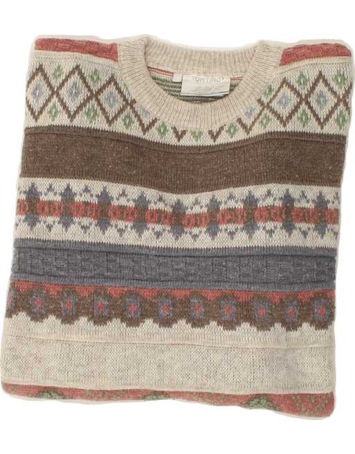 Vintage Size XL Fair Isle Crew Neck Jumper Sweater in Grey, 4 of 4