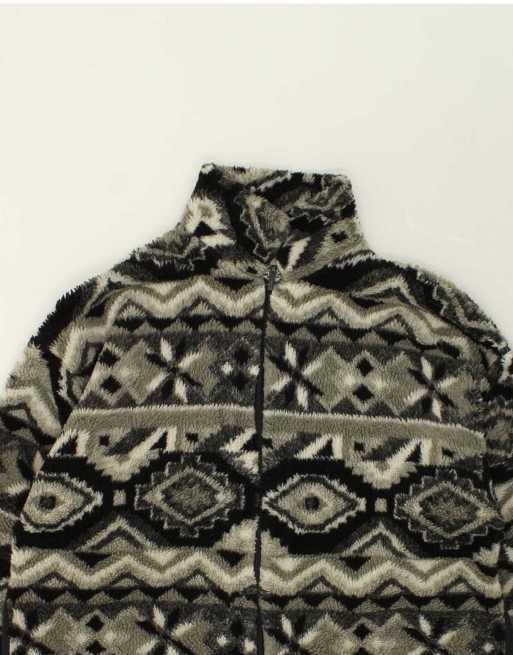 Vintage Size XL Fair Isle Fleece Jacket in Grey, 2 of 4