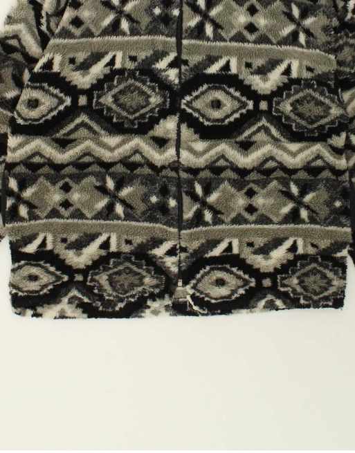 Vintage Size XL Fair Isle Fleece Jacket in Grey, 3 of 4