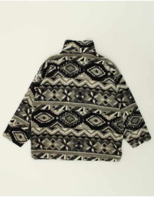 Vintage Size XL Fair Isle Fleece Jacket in Grey, 4 of 4