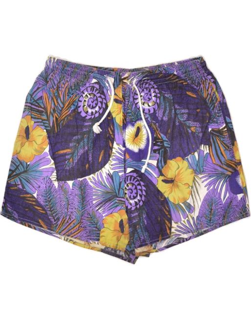 Vintage Size XL Floral Sport Shorts in Purple