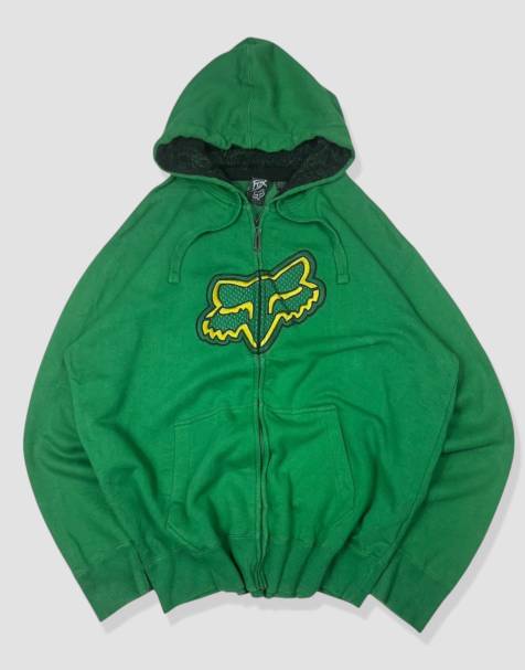 Vintage Size XL Fox Racing Y2K Hoodie in Green - view 1