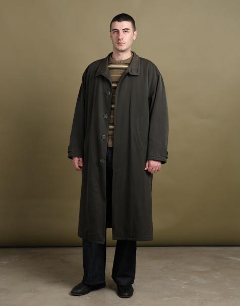 Vintage size XL Giorgio Armani overcoat in dark green - view 1