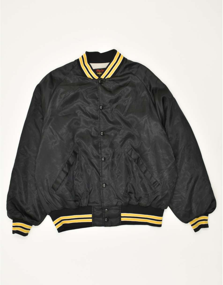 Vintage Size XL Graphic Varsity Jacket in Black