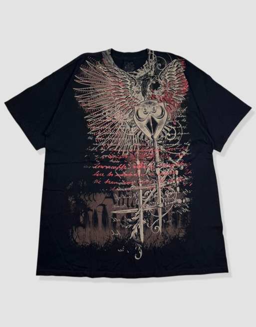Vintage size XL grunge graphic t-shirt in black