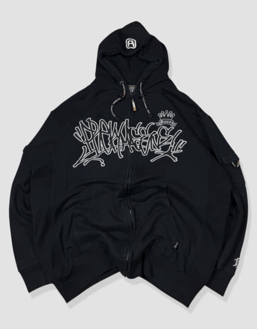 Vintage size XL grunge skate hoodie in black