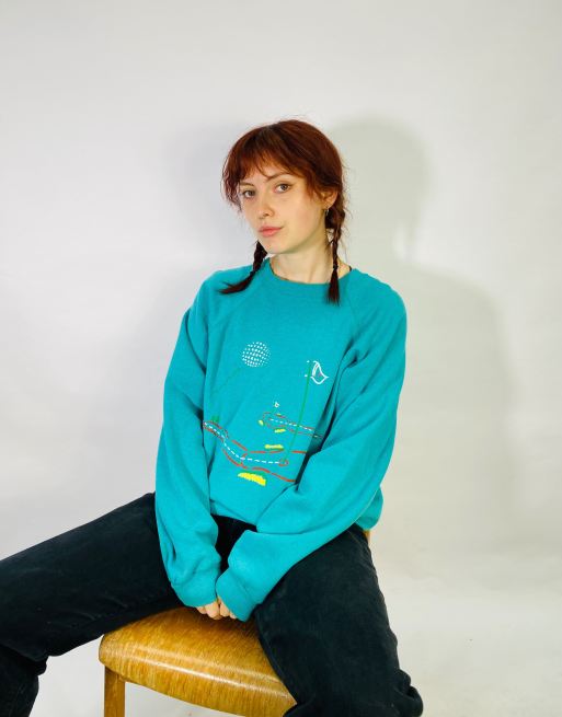 Vintage Size XL HANES usa Golf Sweatshirt in Green