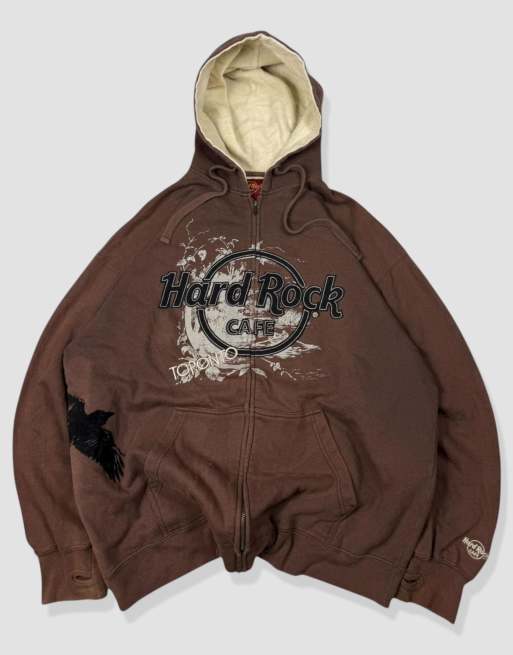 Vintage size XL Hard Rock Cafe hoodie in brown