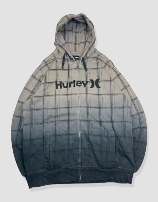 Vintage size XL Hurley embroidered full-zip hoodie in grey