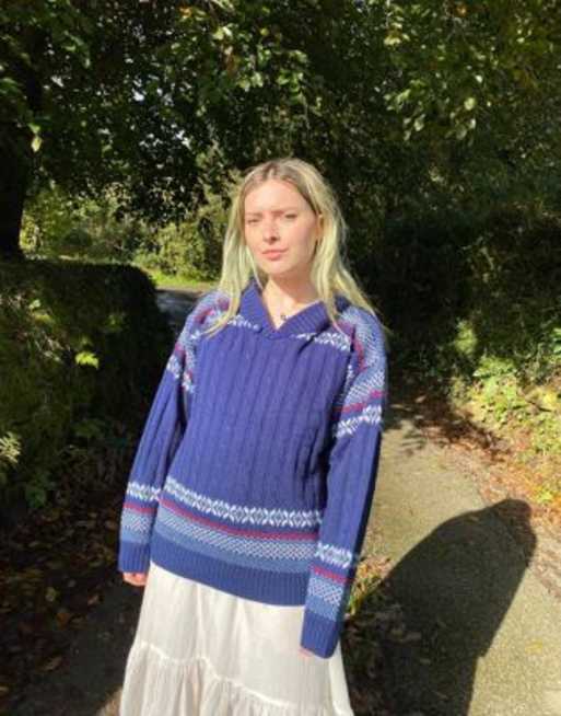 Vintage Size XL Knitted Patterned Jumper in Multi