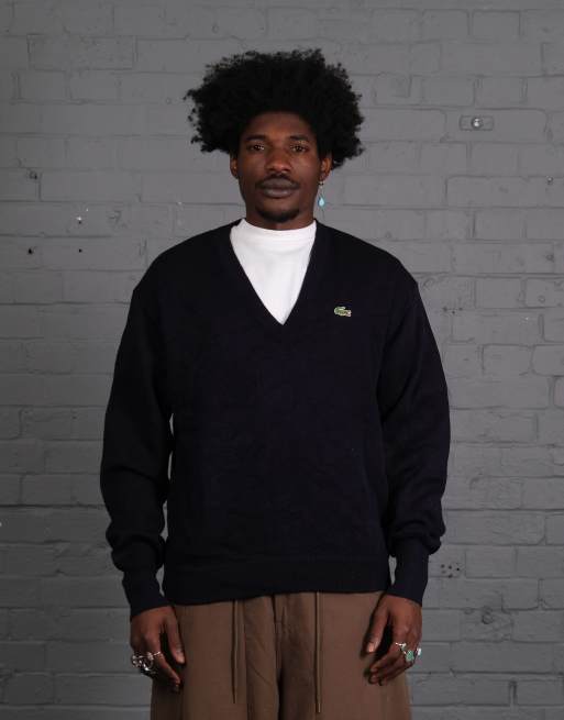 Vintage Size XL Lacoste Knitted Cardigan in Navy