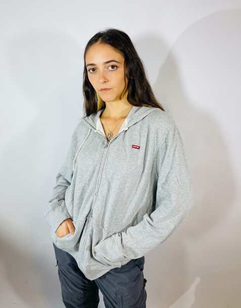 Vintage size xl levi's zip hoodie in grey in grey - view 1