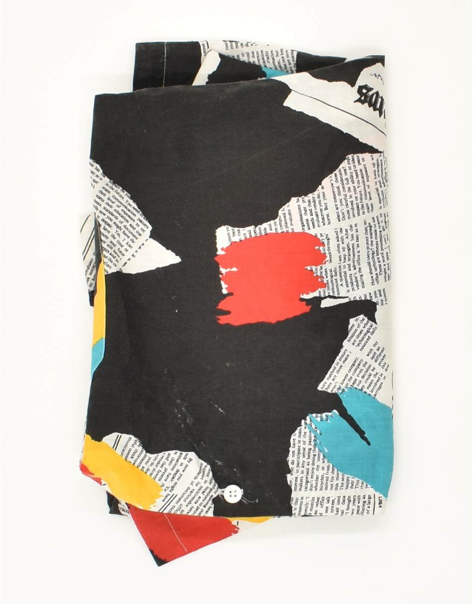 Vintage Size XL Patchwork Short Sleeve Shirt in Black 2