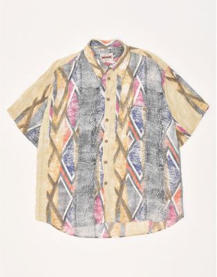Vintage Size XL Pattern Short Sleeve Shirt in Multicoloured