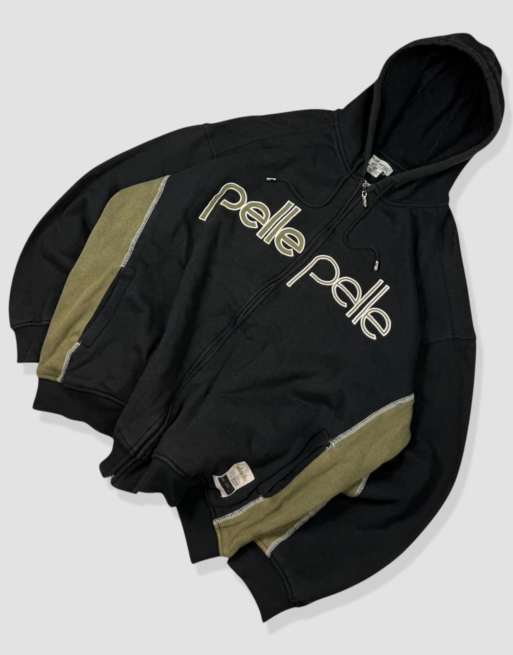 Vintage size XL Pelle Pelle hoodie in black | ASOS