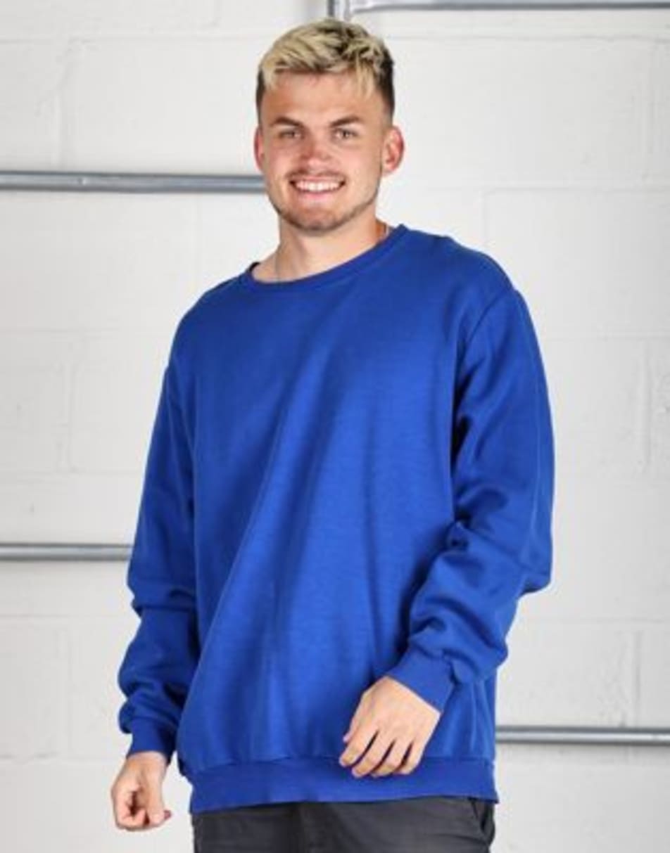 Vintage Size XL plain crewneck lounge sweatshirt in blue