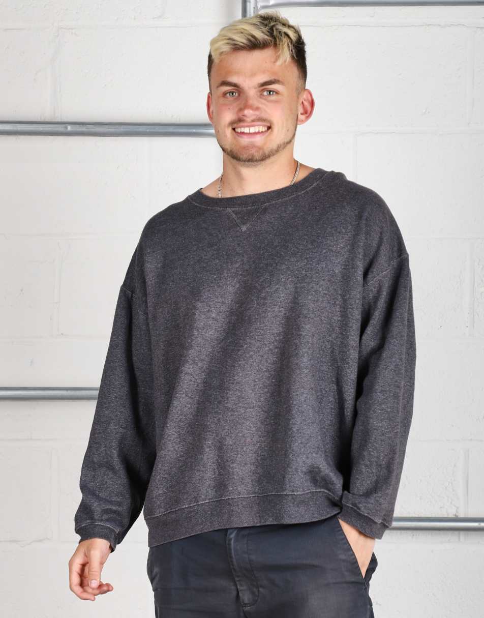 Vintage Size XL plain crewneck lounge sweatshirt in grey 2