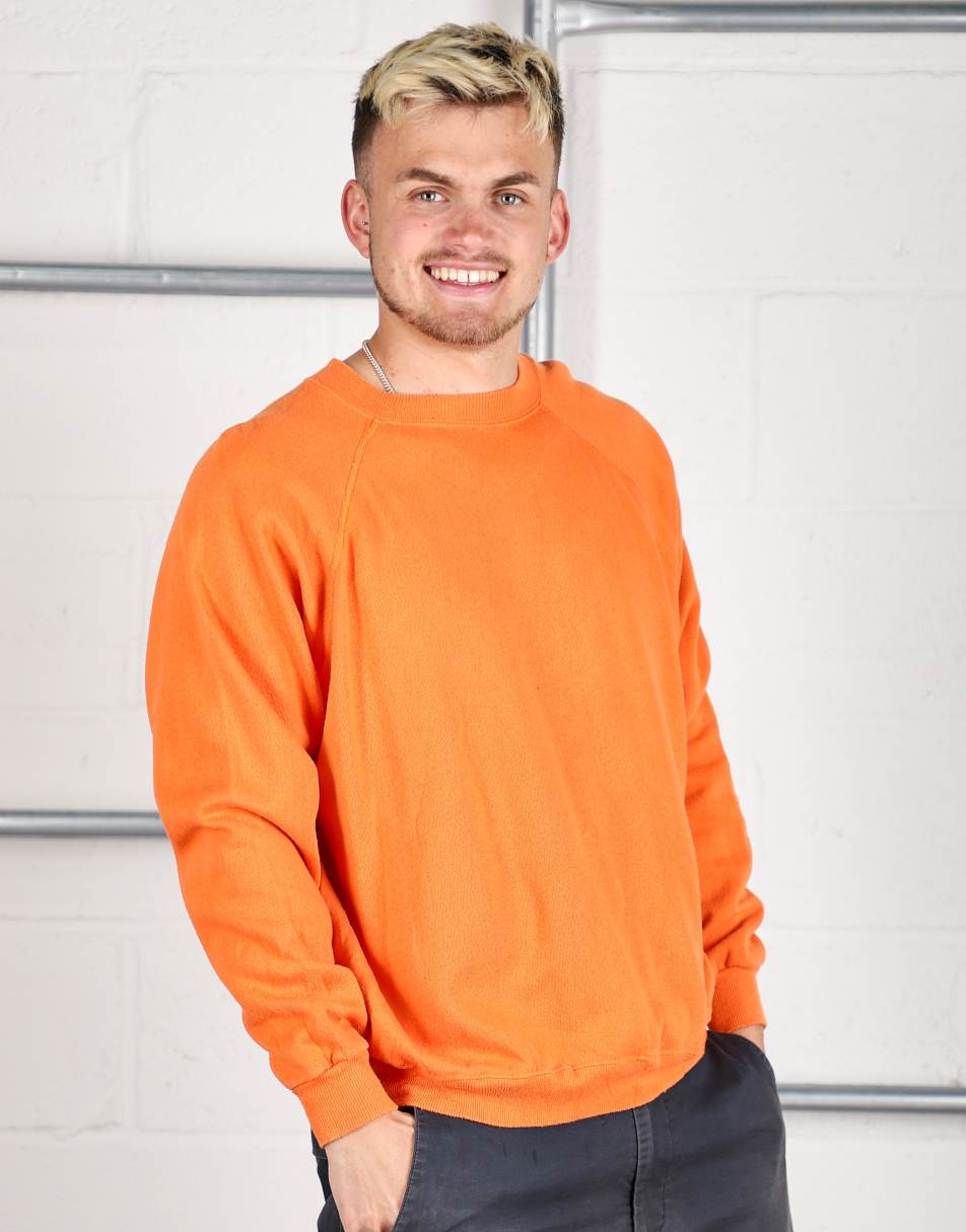Vintage Size XL plain crewneck lounge sweatshirt in orange