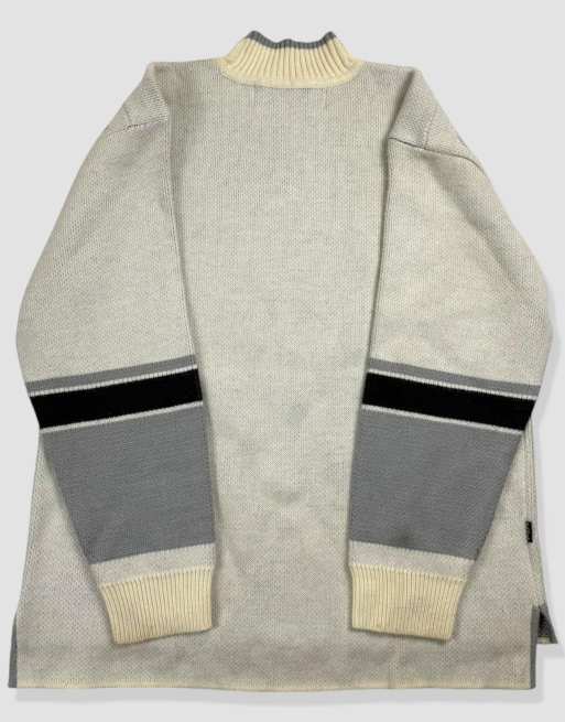 Vintage size XL School of Hard Knocks knit jumper in cream, 2 of 4