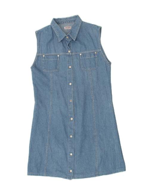 Vintage Size XL Sleeveless Denim Dress in Blue