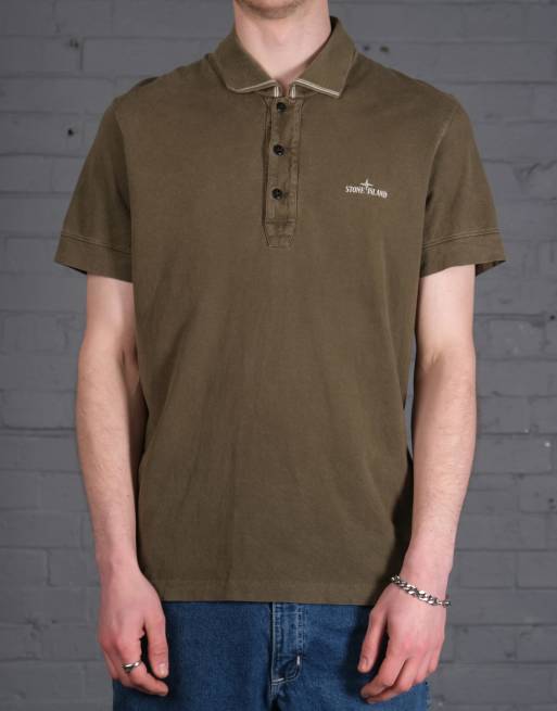 Vintage Size XL Stone Island Polo Shirt in Green