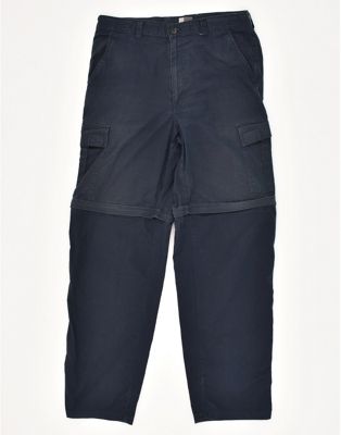 Vintage Size XL Straight Cargo Trousers in Navy Blue