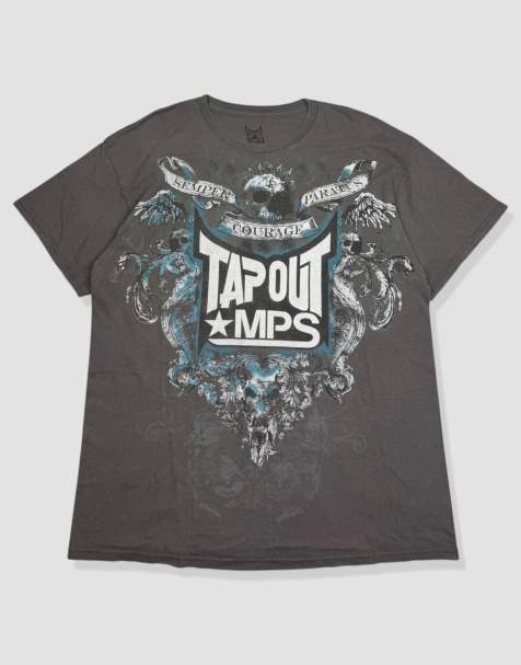 Vintage size XL Tapout graphic t-shirt in grey - view 1