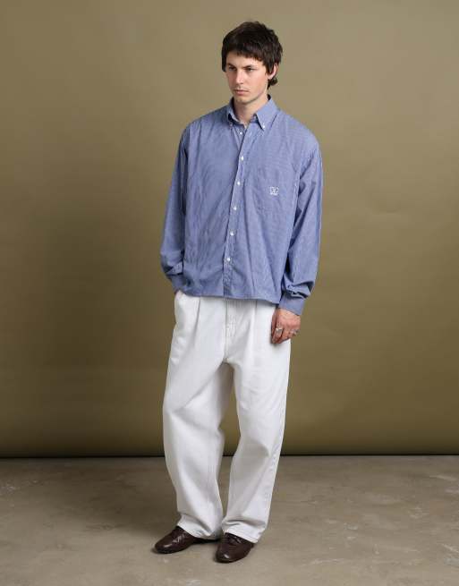 Vintage size XL Valentino Sport shirt in mid blue, 2 of 7
