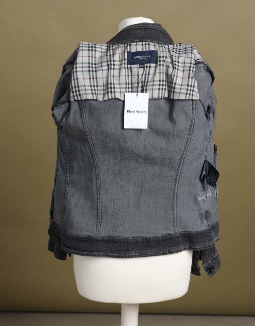 Vintage size XS Burberry London denim peacoat in dark grey, 7 of 7