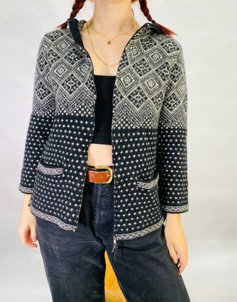 Vintage Size XS Knitted Cardigan in Black - view 1